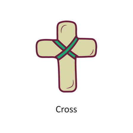 Cross vector Fill outline Icon Design illustration. Halloween Symbol on White background EPS 10 Fileのイラスト素材