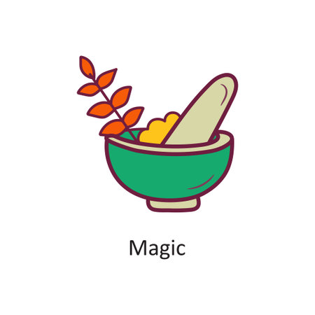 Magic vector Fill outline Icon Design illustration. Halloween Symbol on White background EPS 10 Fileのイラスト素材