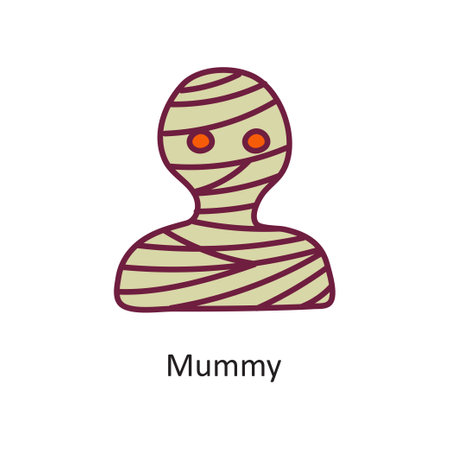 Mummy vector Fill outline Icon Design illustration. Halloween Symbol on White background EPS 10 Fileのイラスト素材