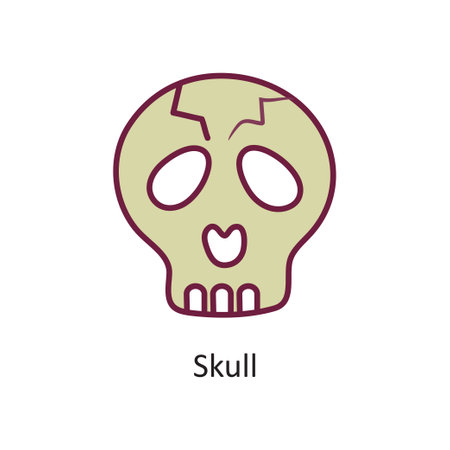 Skull vector Fill outline Icon Design illustration. Halloween Symbol on White background EPS 10 Fileのイラスト素材