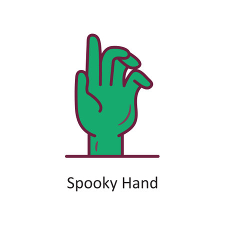 Spooky Hand vector Fill outline Icon Design illustration. Halloween Symbol on White background EPS 10 Fileのイラスト素材