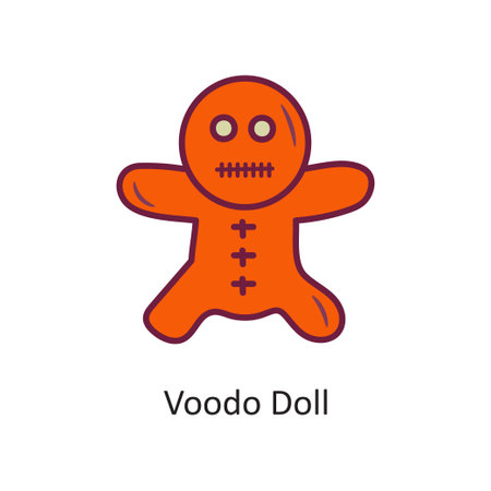Voodo Doll vector Fill outline Icon Design illustration. Halloween Symbol on White background EPS 10 Fileのイラスト素材