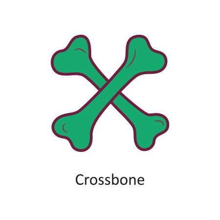 Cross Bone vector Fill outline Icon Design illustration. Halloween Symbol on White background EPS 10 Fileのイラスト素材