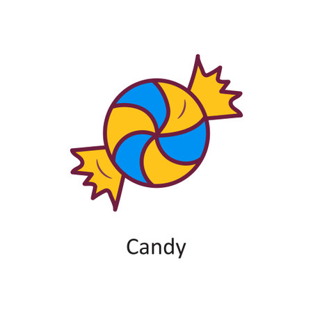 Candy vector Fill outline Icon Design illustration. Halloween Symbol on White background EPS 10 Fileのイラスト素材
