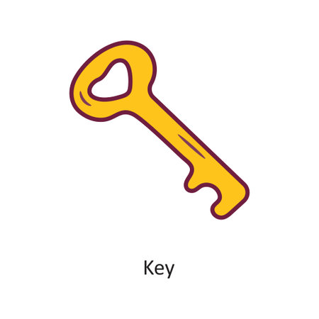 Key vector Fill outline Icon Design illustration. Gaming Symbol on White background EPS 10 Fileのイラスト素材