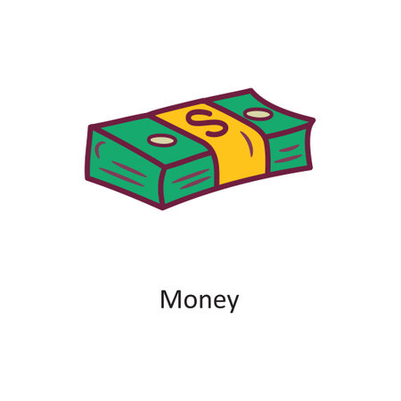 Money vector Fill outline Icon Design illustration. Gaming Symbol on White background EPS 10 Fileのイラスト素材