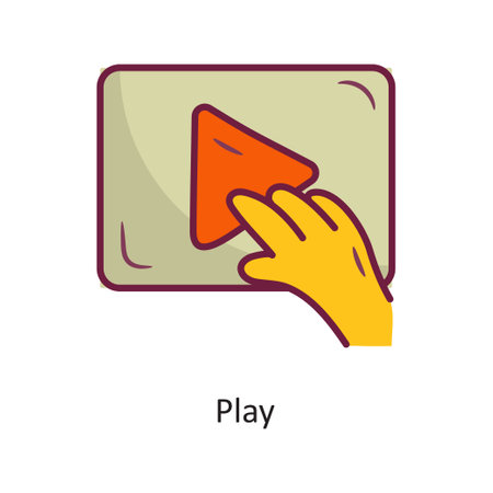 Play vector Fill outline Icon Design illustration. Gaming Symbol on White background EPS 10 Fileのイラスト素材