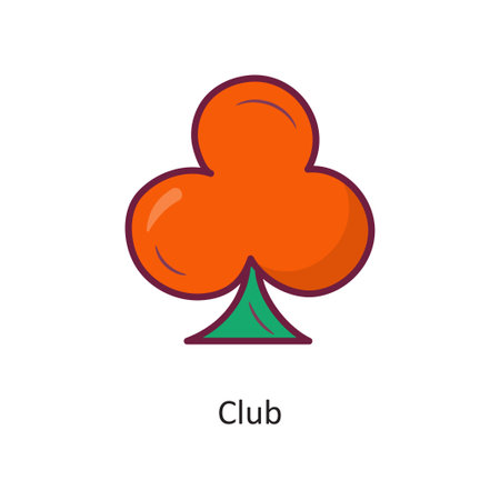 Club vector Fill outline Icon Design illustration. Gaming Symbol on White background EPS 10 Fileのイラスト素材