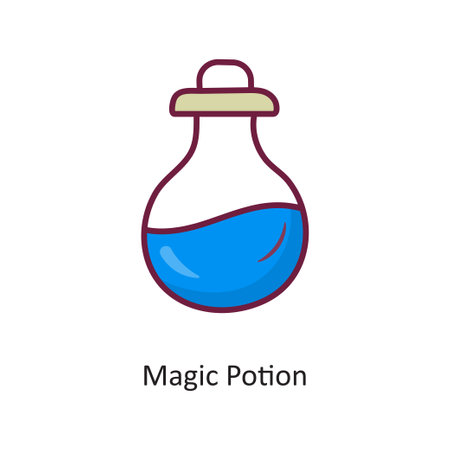 Magic Potion vector Fill outline Icon Design illustration. Gaming Symbol on White background EPS 10 Fileのイラスト素材