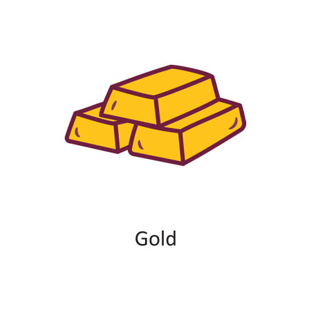 Gold vector Fill outline Icon Design illustration. Gaming Symbol on White background EPS 10 Fileのイラスト素材