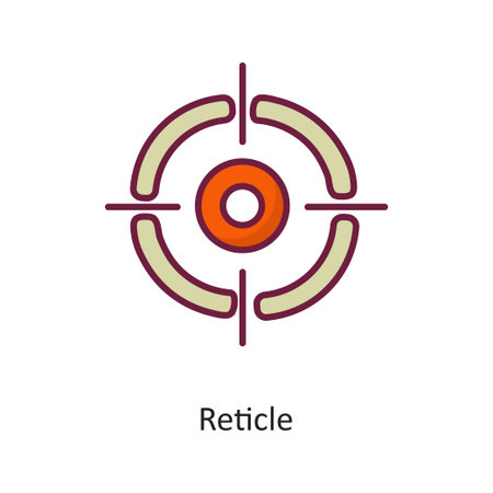 Reticle vector Fill outline Icon Design illustration. Gaming Symbol on White background EPS 10 File