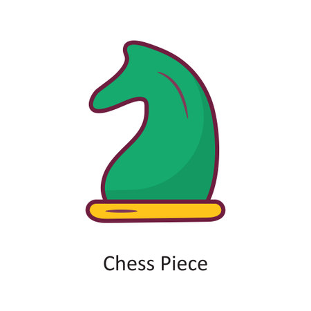 Chess Piece vector Fill outline Icon Design illustration. Gaming Symbol on White background EPS 10 Fileのイラスト素材