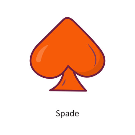 Spade vector Fill outline Icon Design illustration. Gaming Symbol on White background EPS 10 Fileのイラスト素材
