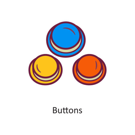 Buttons vector Fill outline Icon Design illustration. Gaming Symbol on White background EPS 10 Fileのイラスト素材