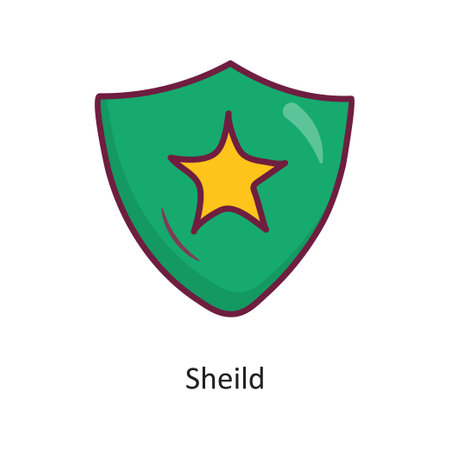 Shield vector Fill outline Icon Design illustration. Gaming Symbol on White background EPS 10 Fileのイラスト素材