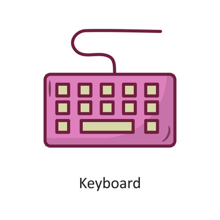 Keyboard vector Fill outline Icon Design illustration. Gaming Symbol on White background EPS 10 Fileのイラスト素材