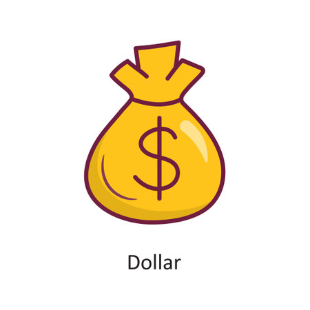 Dollar vector Fill outline Icon Design illustration. Gaming Symbol on White background EPS 10 Fileのイラスト素材