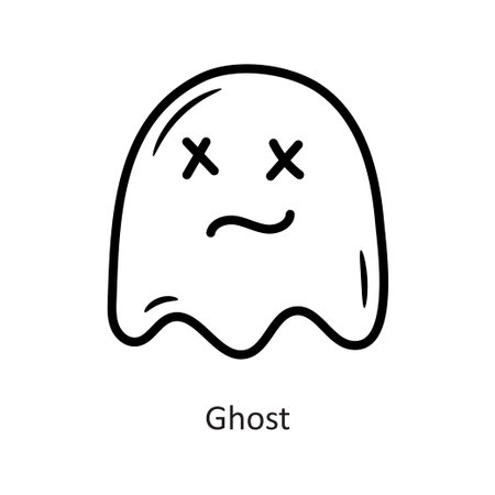 Ghost vector  outline Icon Design illustration. Gaming Symbol on White background EPS 10 Fileのイラスト素材