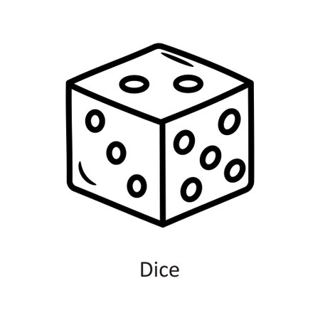 Dice vector  outline Icon Design illustration. Gaming Symbol on White background EPS 10 Fileのイラスト素材