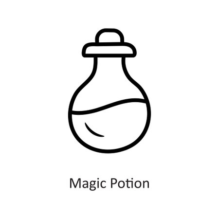 Magic Potion vector  outline Icon Design illustration. Gaming Symbol on White background EPS 10 Fileのイラスト素材