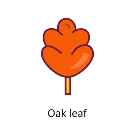 Oak leaf vector Fill Outline Icon Design illustration. Nature Symbol on White background EPS 10 Fileのイラスト素材