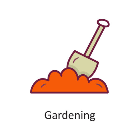 Gardening vector Fill Outline Icon Design illustration. Nature Symbol on White background EPS 10 Fileのイラスト素材