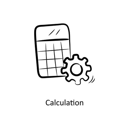 Calculation Outline Icon Design illustration. Project Management Symbol on White background EPS 10 Fileのイラスト素材
