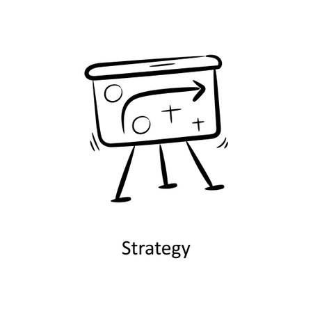 Strategy Outline Icon Design illustration. Project Management Symbol on White background EPS 10 Fileのイラスト素材