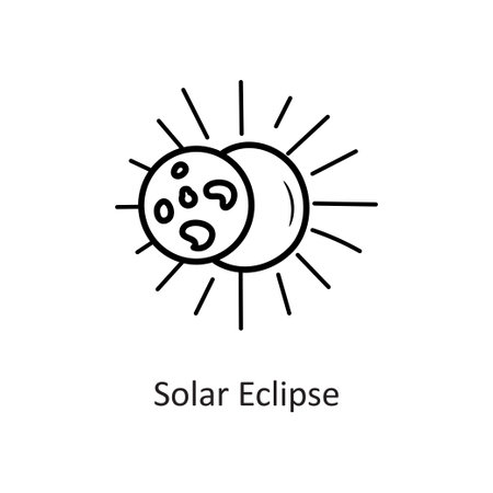 Solar Eclipse Vector outline Icon Design illustration. Space Symbol on White background EPS 10 Fileのイラスト素材
