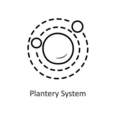 Planet System Vector outline Icon Design illustration. Space Symbol on White background EPS 10 Fileのイラスト素材