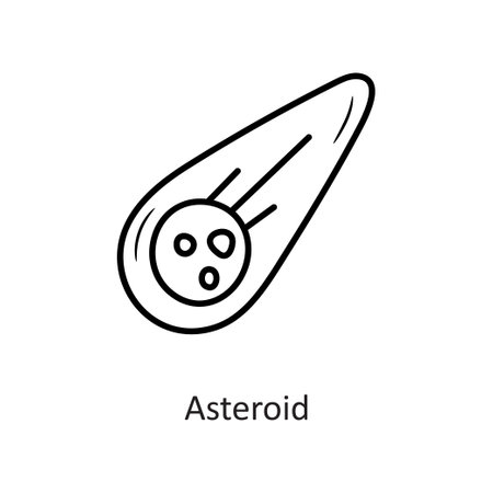 Asteroid Vector outline Icon Design illustration. Space Symbol on White background EPS 10 Fileのイラスト素材