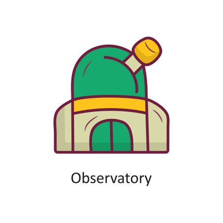 Observatory Vector Fill outline Icon Design illustration. Space Symbol on White background EPS 10 Fileのイラスト素材