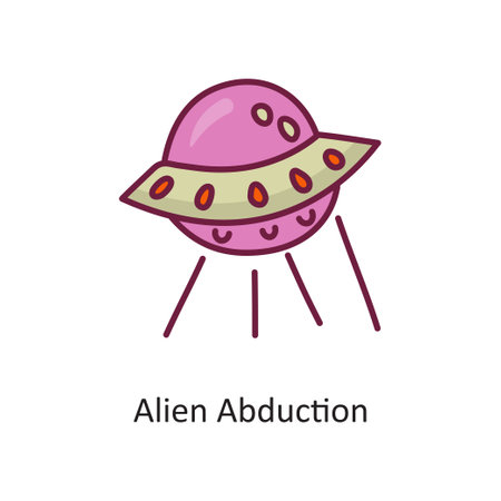 Alien Abduction Vector Fill outline Icon Design illustration. Space Symbol on White background EPS 10 Fileのイラスト素材