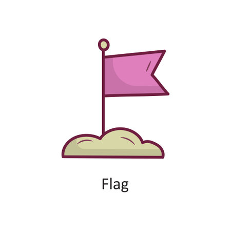 Flag Vector Fill outline Icon Design illustration. Space Symbol on White background EPS 10 Fileのイラスト素材