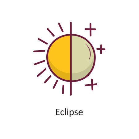 Eclipse Vector Fill outline Icon Design illustration. Space Symbol on White background EPS 10 Fileのイラスト素材