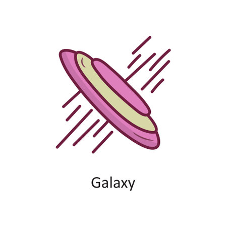Galaxy Vector Fill outline Icon Design illustration. Space Symbol on White background EPS 10 Fileのイラスト素材