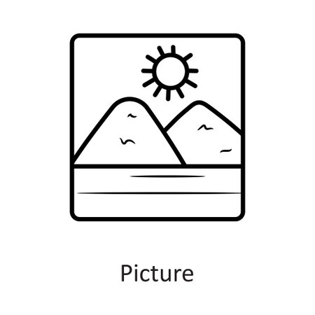Picture Vector outline Icon Design illustration. Travel Symbol on White background EPS 10 File