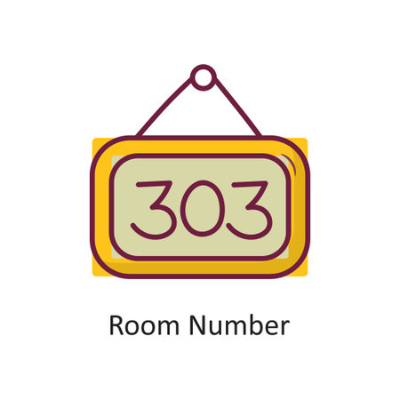 Room Number Vector Fill outline Icon Design illustration. Travel Symbol on White background EPS 10 Fileのイラスト素材