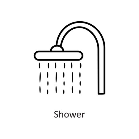 Shower Vector outline Icon Design illustration. Workout Symbol on White background EPS 10 Fileのイラスト素材