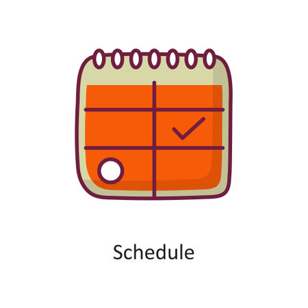 Schedule Vector Fill outline Icon Design illustration. Workout Symbol on White background EPS 10 Fileのイラスト素材