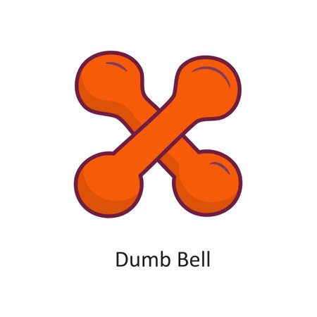 Dumb Bell Vector Fill outline Icon Design illustration. Workout Symbol on White background EPS 10 Fileのイラスト素材