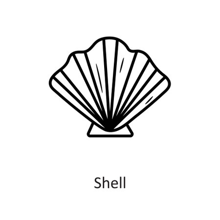 Shell vector outline Icon Design illustration. Holiday Symbol on White background EPS 10 Fileのイラスト素材