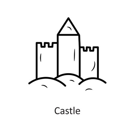 Castle vector outline Icon Design illustration. Holiday Symbol on White background EPS 10 Fileのイラスト素材
