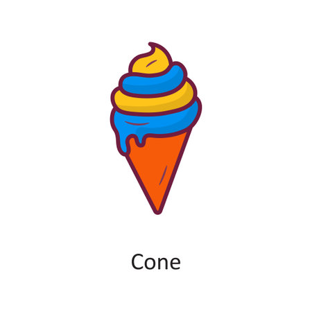 Cone vector Fill outline Icon Design illustration. Holiday Symbol on White background EPS 10 Fileのイラスト素材