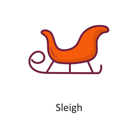 Sleigh vector Fill outline Icon Design illustration. Holiday Symbol on White background EPS 10 Fileのイラスト素材
