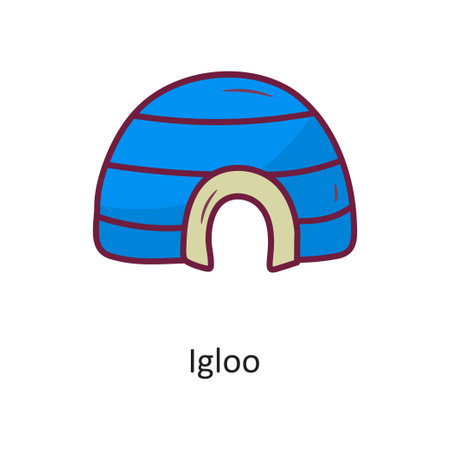 Igloo vector Fill outline Icon Design illustration. Holiday Symbol on White background EPS 10 Fileのイラスト素材