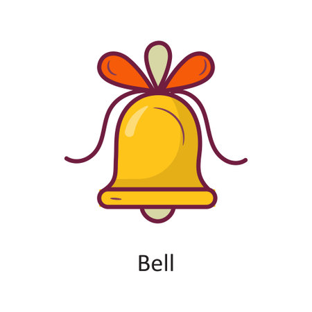 Bell vector Fill outline Icon Design illustration. Holiday Symbol on White background EPS 10 Fileのイラスト素材