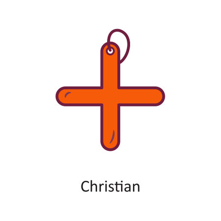Christian  vector Fill outline Icon Design illustration. Holiday Symbol on White background EPS 10 Fileのイラスト素材