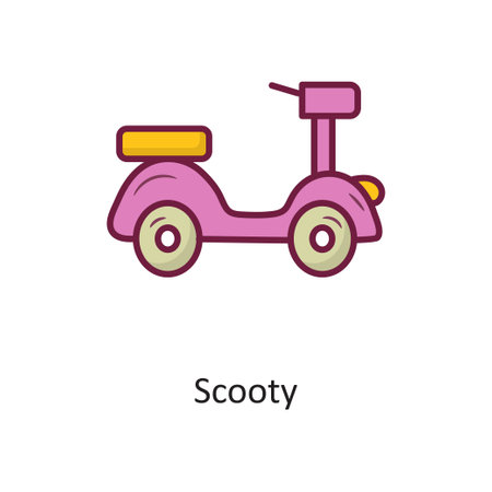 Scooty vector Fill outline Icon Design illustration. Holiday Symbol on White background EPS 10 Fileのイラスト素材