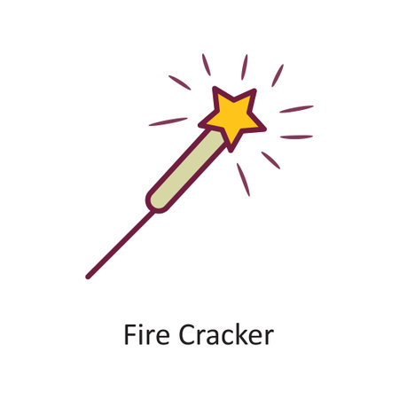 Fire Cracker vector Fill outline Icon Design illustration. Holiday Symbol on White background EPS 10 Fileのイラスト素材